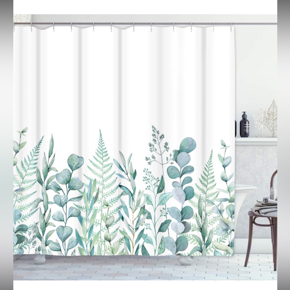 $5 for $20 item: Elegant Green Leaf Shower Curtain